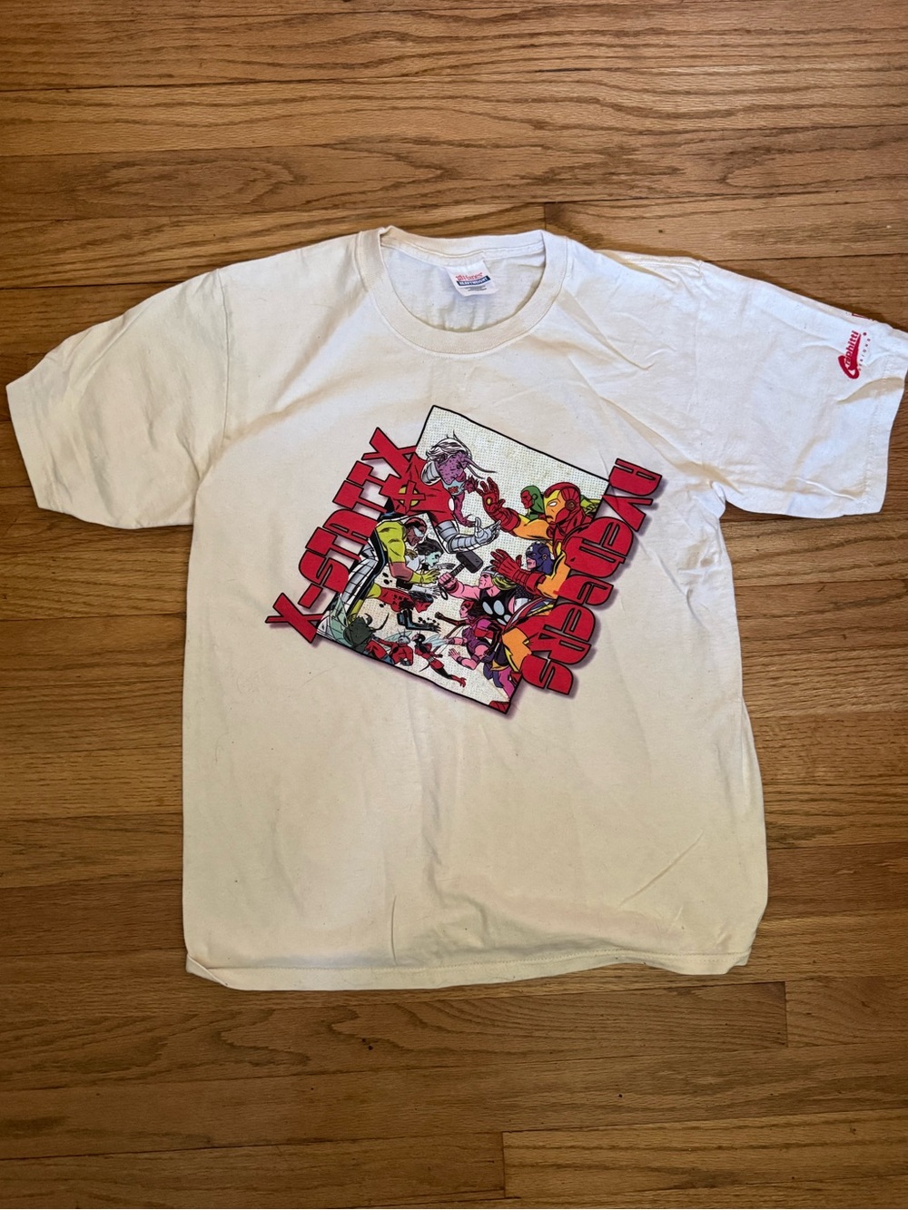 White Graphic T-Shirt with Colorful Comic Print